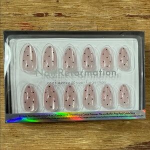 Pink Speckled Press-On Nails